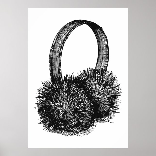 Poster Ear Muffs Fashion Sketch (Devant)