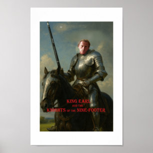 Poster Earl Strickland à cheval, en armure, avec grand si