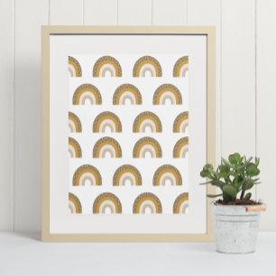 Poster Eart Brown Boho Rainbow Nursery Kids Wall Art