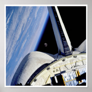 Poster Earth and Moon from Space Shuttle Discovery