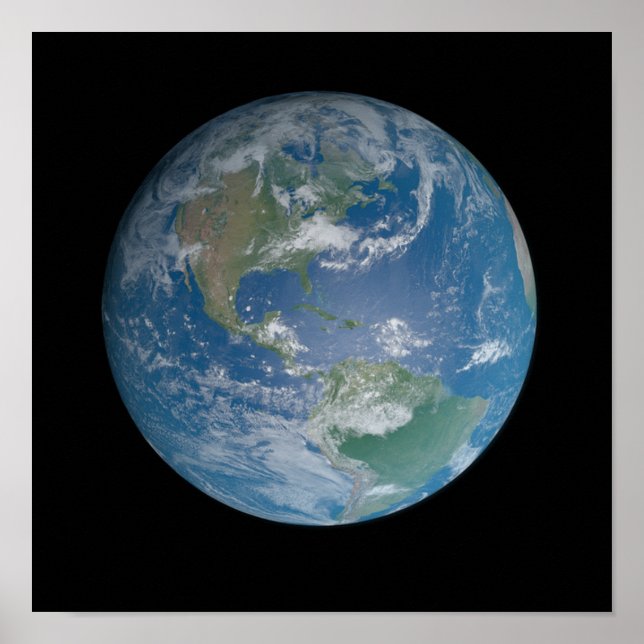 Poster Earth globe with photo taken from space (Devant)
