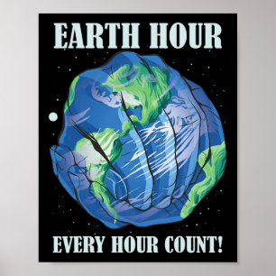 Poster Earth Hour Chaque Heure Ne Peut Sauver Notre Planè