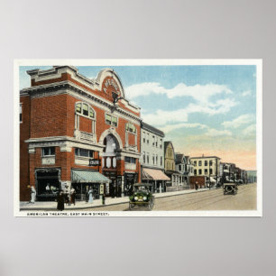 Poster East Main Street Vue du théâtre américain
