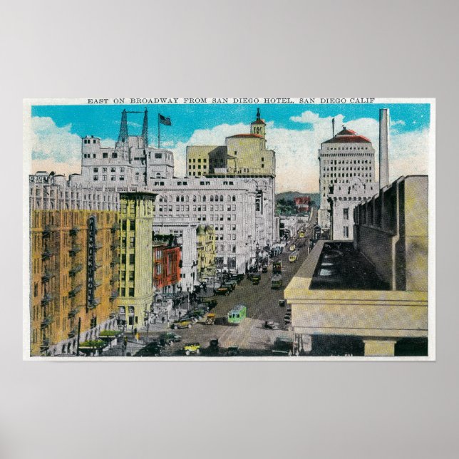 Poster East on Broadway de San Diego Hotel (Devant)