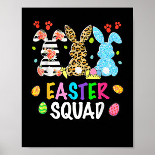 Poster Easter Squad Leopard Joyeux lapin lapin de Pâques