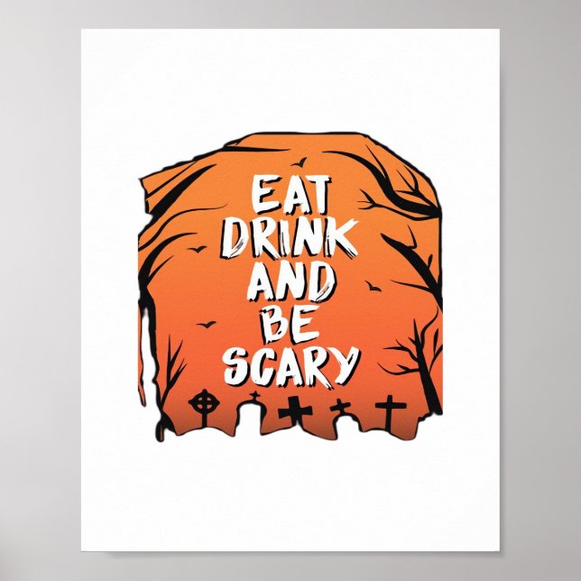 Poster Eat Drink And Be Scary Halloween Design Creative S (Devant)