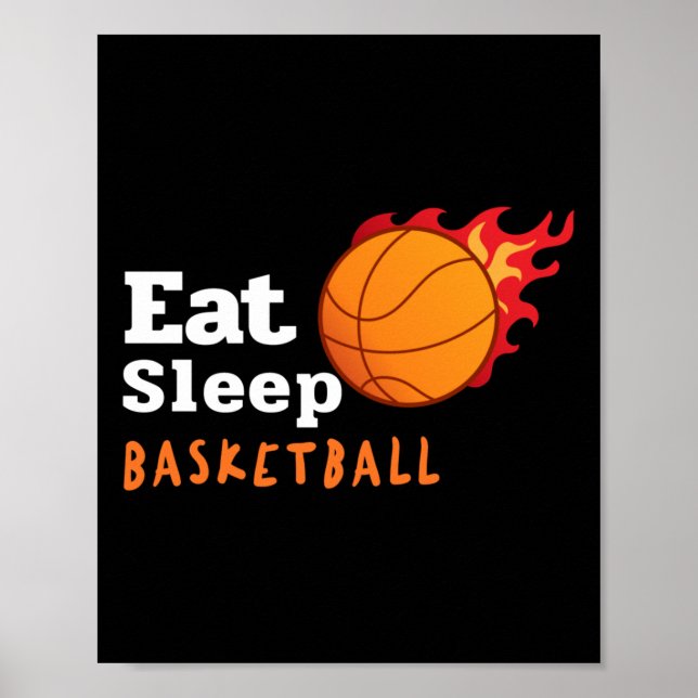Poster Eat Sleep Basketball (Devant)
