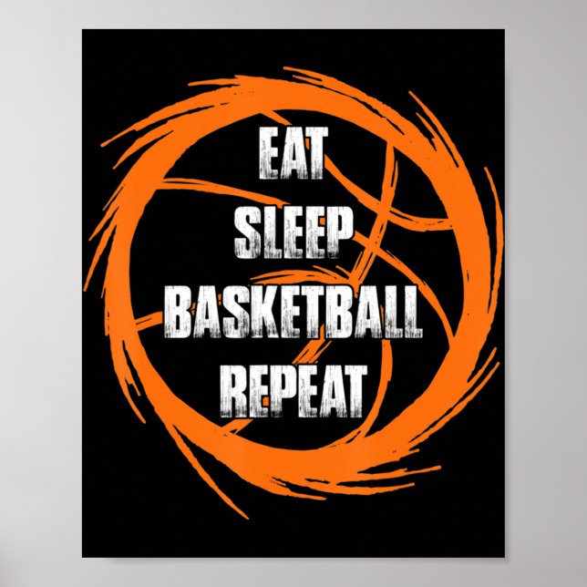 Poster Eat Sleep Basketball Répéter l'entraîneur du joueu (Devant)