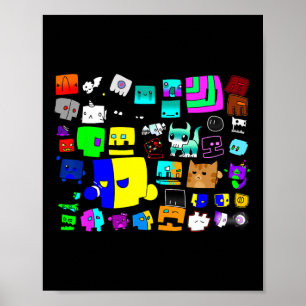 Poster Eat Sleep Dash Répéter Video Game Géométrie Vidéo 