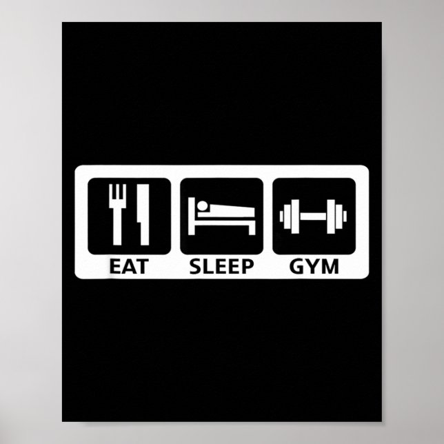 Poster Eat Sleep Gym Fitness Trainer Workout Gift  (Devant)