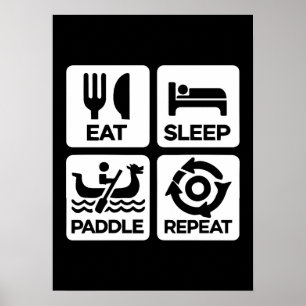 Poster Eat Sleep Paddle Repeat - Dragon Boat Racing