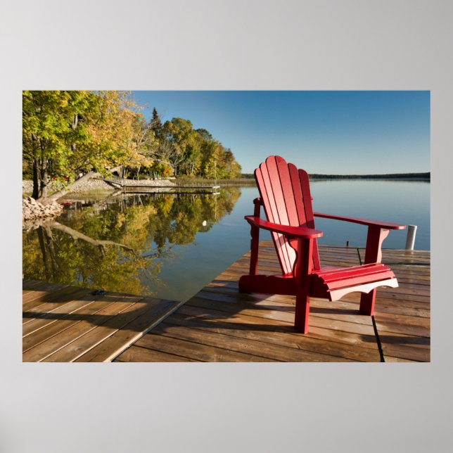 Poster Eau | Adirondack Chaise au lac (Devant)