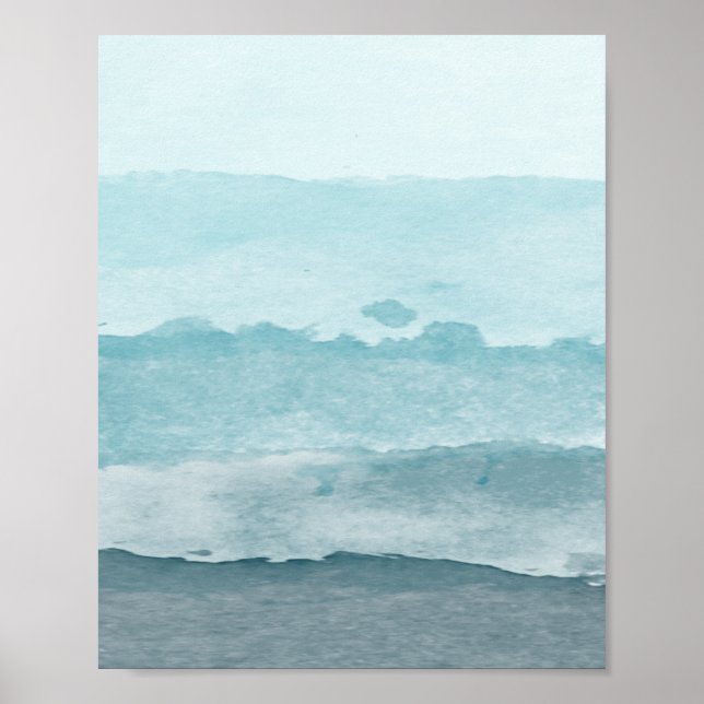 Poster Eau bleu mer Abstraite (Devant)