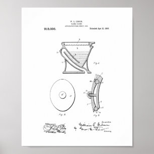 Poster Eau-cabinet - brevet de toilette