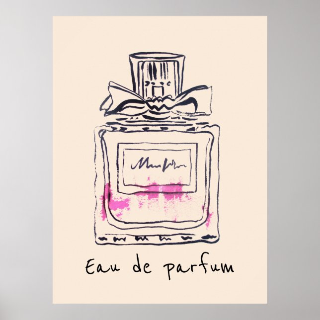 Poster Eau de parfum Français Mode bouteille de parfum (Devant)