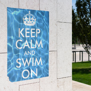 Poster Eau de piscine bleue Gardez votre calme et continu