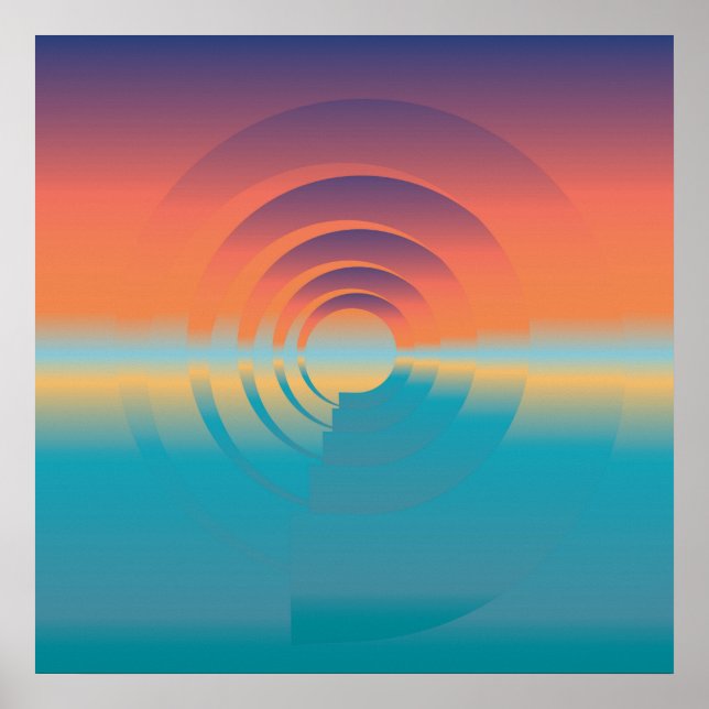 Poster eau et horizon (Devant)