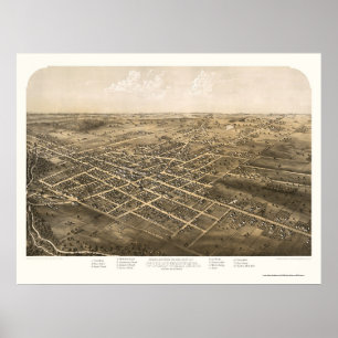 Poster Eau froide, MI Carte panoramique - 1868