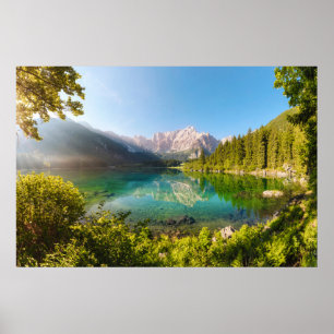 Poster Eau Lago di Fusine Mont Gangart Alpes juliennes