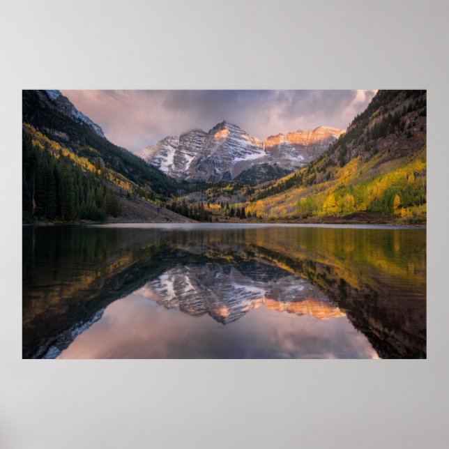 Poster Eau | Maroon Bells Colorado (Devant)