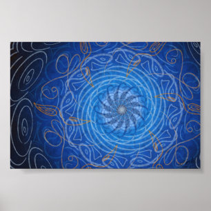 Poster Eau personnalisable (spirographe psychédélique)