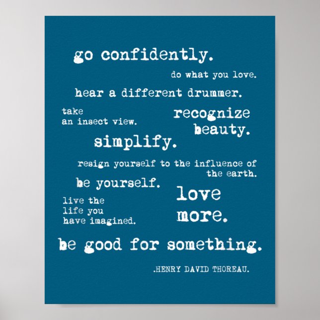 Poster Eau Quote Motivational Insrational - Go Confidentl (Devant)