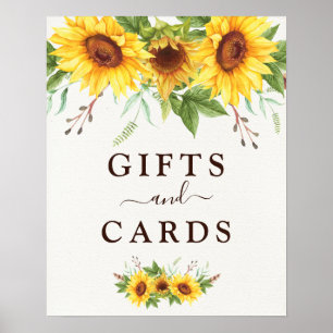 Poster Eau Rustique Tournesols Cartes de Mariage & Cadeau