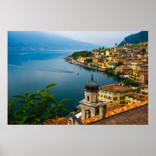 Poster Eau   San Benedetto Church Lake Garda, Italie