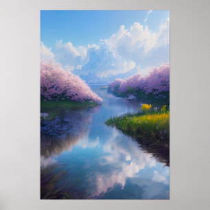 Poster Eaux calmes et délices Sakura