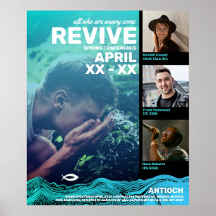 Poster Eaux ondulées Jésus Poisson