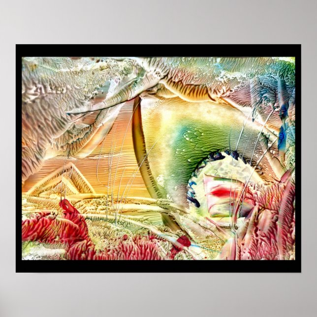 Poster Eaux requins cachées (Devant)