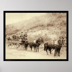 Poster Écart-type 1890 de chariot de trésor de bois mort