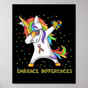 Poster Écarts de la licorne Dabbing Puzzle Autisme