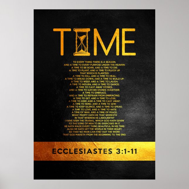 Poster Ecclésiaste 3:1-11 Verse de la Bible (Devant)