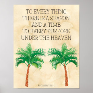 Poster ECCLESIASTES 3 : 1 sur une carte de style biblique