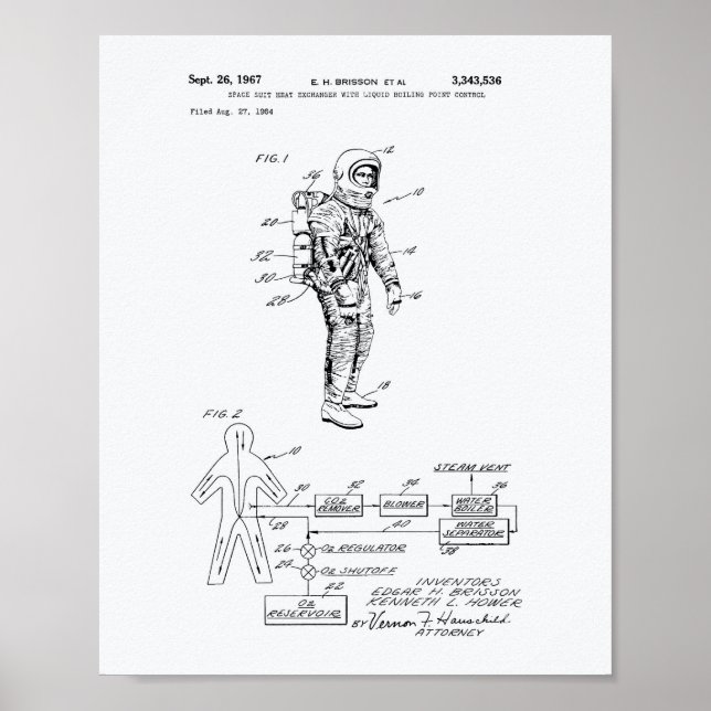 Poster Échangeur de chaleur de combinaison spatiale 1967  (Devant)