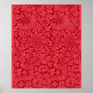 Poster Échantillon d'oiseau, papier peint d'anémone par M