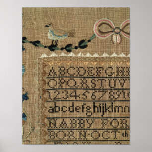 Poster Échantillonneur par N.Ford, 1799, New Hampshire