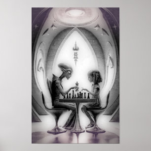 Poster Échecs intergalactiques : Alien contre fille