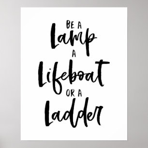 Poster Échelle de bateau de sauvetage de lampes