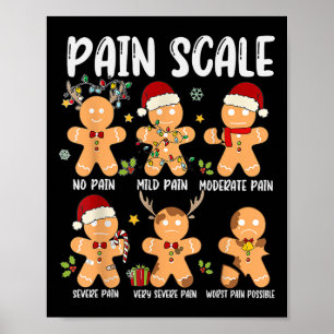 Poster Échelle de douleur Gâteau de Noël Traumatisé Infir