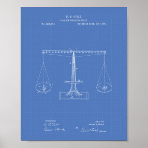 Poster Échelles d'art de brevet de la justice 1885 -