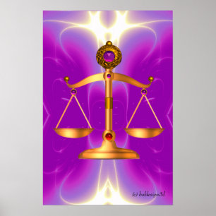 Poster ÉCHELLES D'OR DE LOI AVEC PIERRES DE GEMME, Symbol