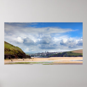 Poster Échouez le paysage à la baie de Daymer dans les