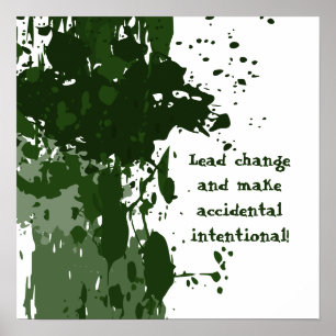 Poster Éclaboussure de peinture verte motivante