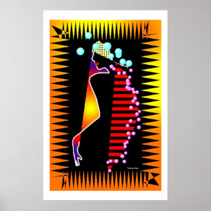 Poster Éclaboussure tribale africaine de couleur