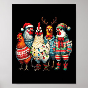 Poster Éclairage Casquette de poulets de Noël Festif Ferm