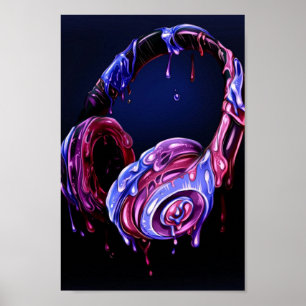 Poster Éclairage des écouteurs