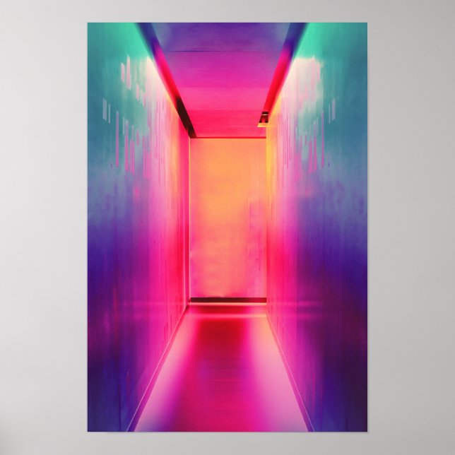 Poster Éclairage néon Photographie rose chaud Couleurs vi (Devant)