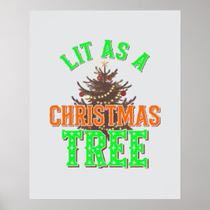 Poster Éclairé Comme Un Art numérique De Noël